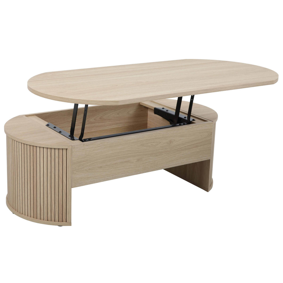 COUCHTISCH, helles Holzeffekt - Braun, Holz (120/60/41cm) - Oviala
