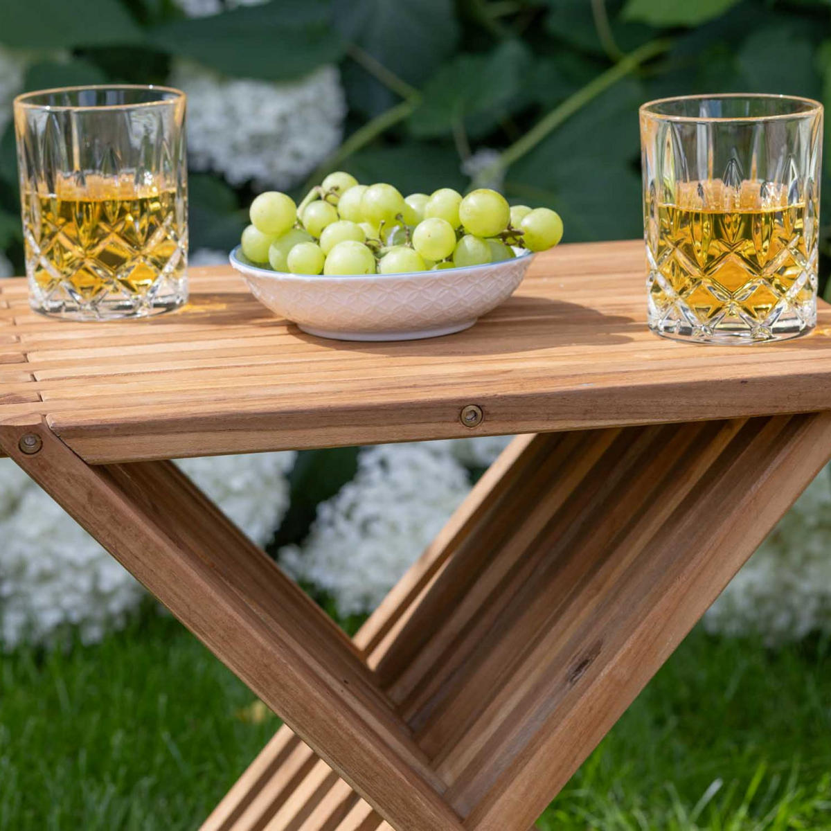 BEISTELLTISCH Fishbone klappbar - Naturfarben, Holz (32/40/50cm) - Mr. Deko