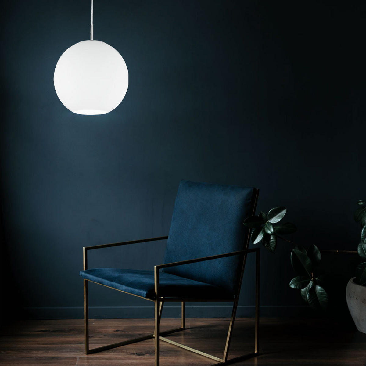 PENDELLEUCHTE MOON Glas Nickel Weiß - Weiß, Glas (25/25/150cm)
