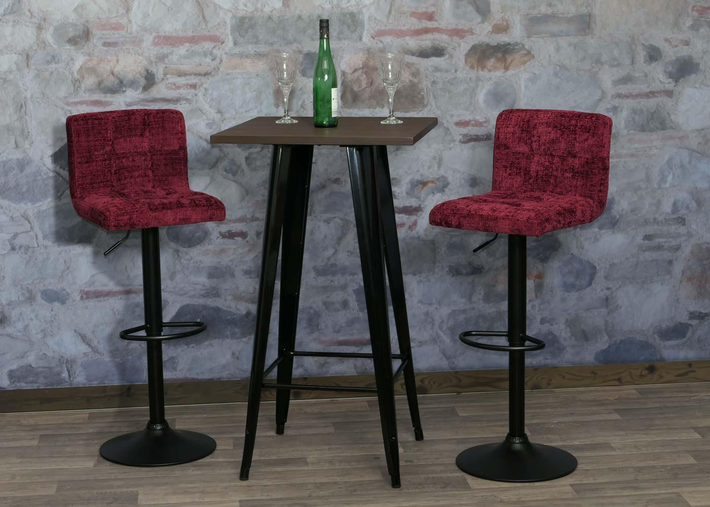 BARHOCKER Bordeaux 2er-Set - Bordeaux, Textil (38/107/41cm) - MCW