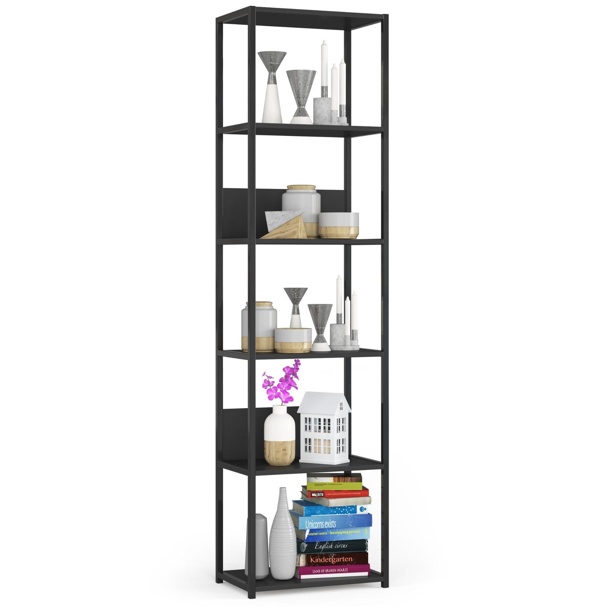 LOFT-REGAL Bücherregale Schwarz, 50x192x32 cm - Schwarz, Holz (50/192/32cm) - Milordbikes
