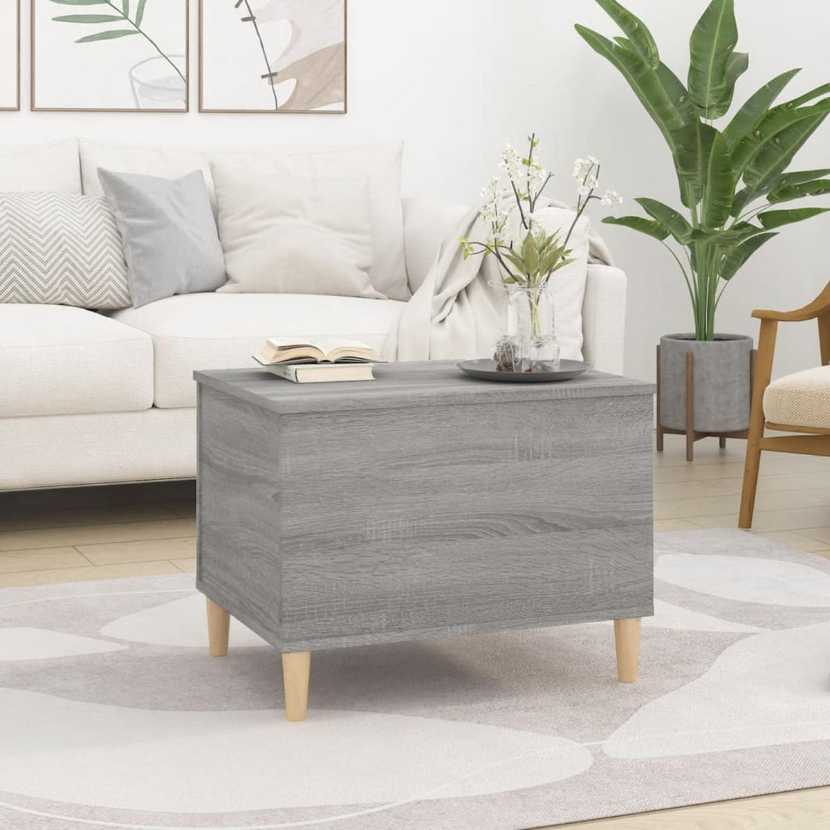 COUCHTISCH Grau Sonoma 60x44,5x45 cm Holzwerkstoff - Grau, Holzwerkstoff (44.5/60/45cm) - furnicato