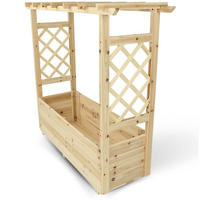 PFLANZKASTEN mit Rankgittern & Dach - Tannenholz - 98 x 33 x 103cm - Naturfarben, Holz (98/103/33cm) - holz4home