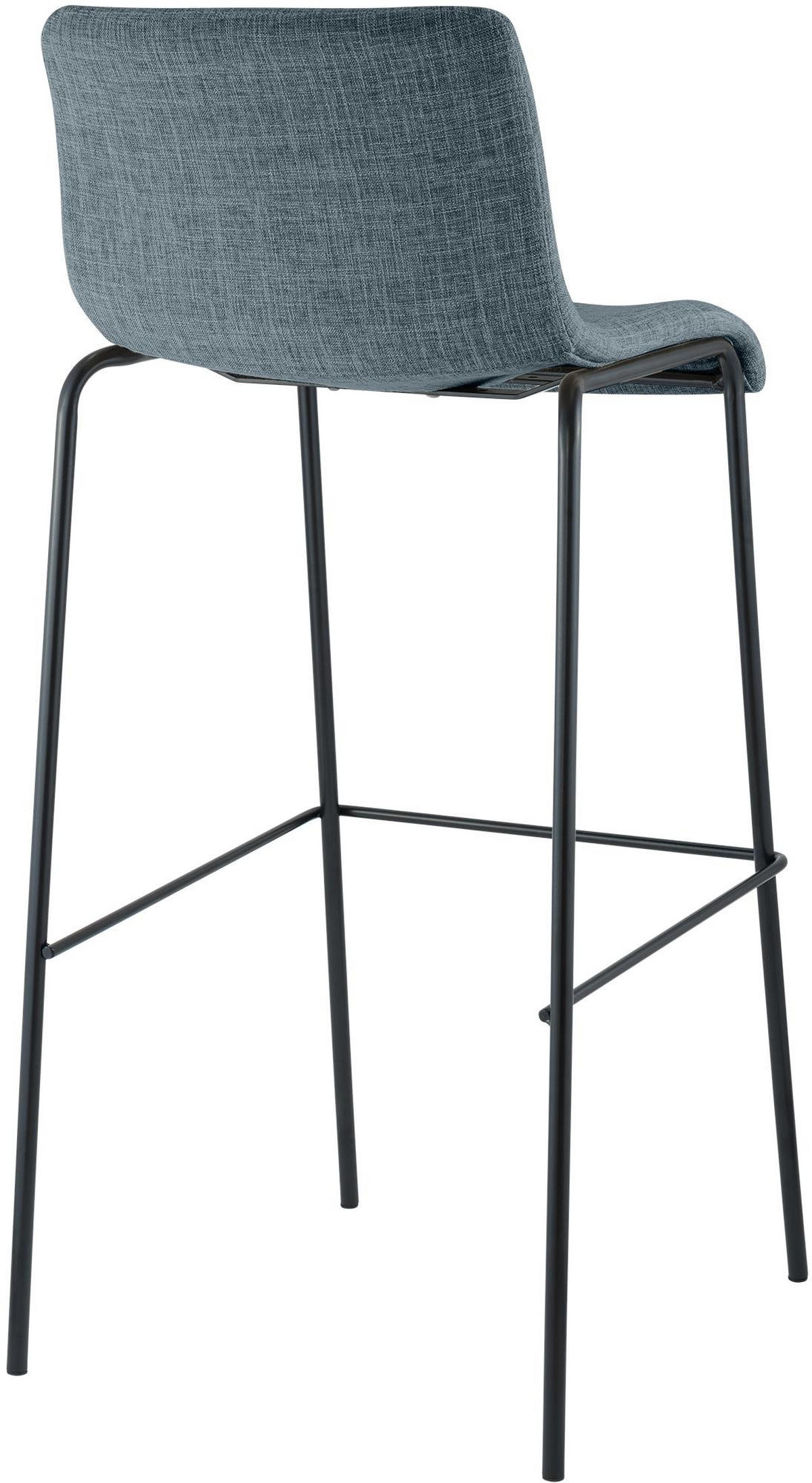 BARHOCKER Stoff Blau - Blau/Schwarz, Textil/Metall (43/100/48cm) - CLP