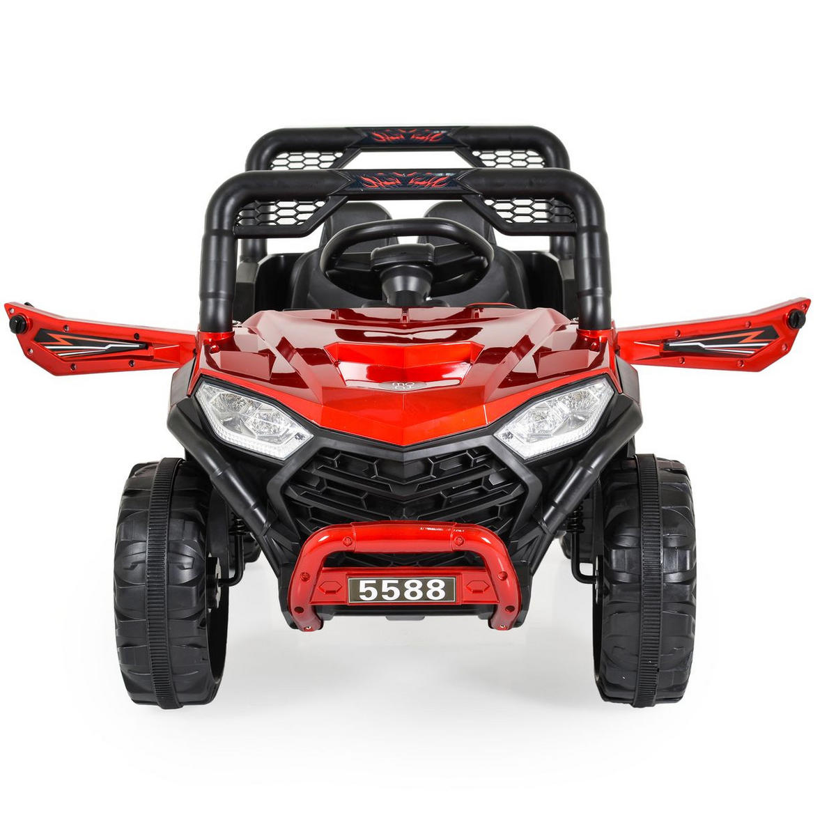 KINDERELEKTROAUTO Buggy Fast UTV rot 5588 metallic Fernbedienung MP3 USB Gurt - Rot, Kunststoff (102/61/64cm) - Moni