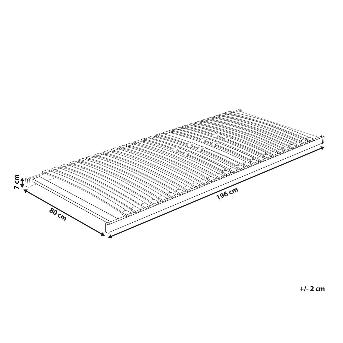LATTENROST 80x200 cm Heller Holzfarbton Vouziers - Hellbraun, Holz (80/200cm) - Beliani
