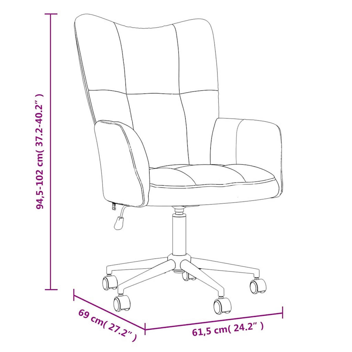 RELAXSESSEL Dunkelgrau Samt - Dunkelgrau/Silberfarben, Textil/Metall (61.5/102/69cm) - vidaXL