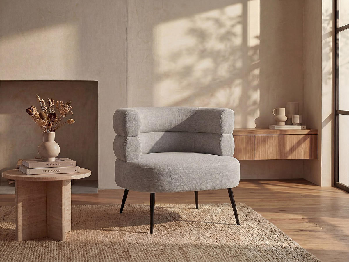SESSEL mit gerader Rückenlehne - 1 Person - Stoff - Grau - - Grau, Textil (80/73/74cm) - Vente-Unique