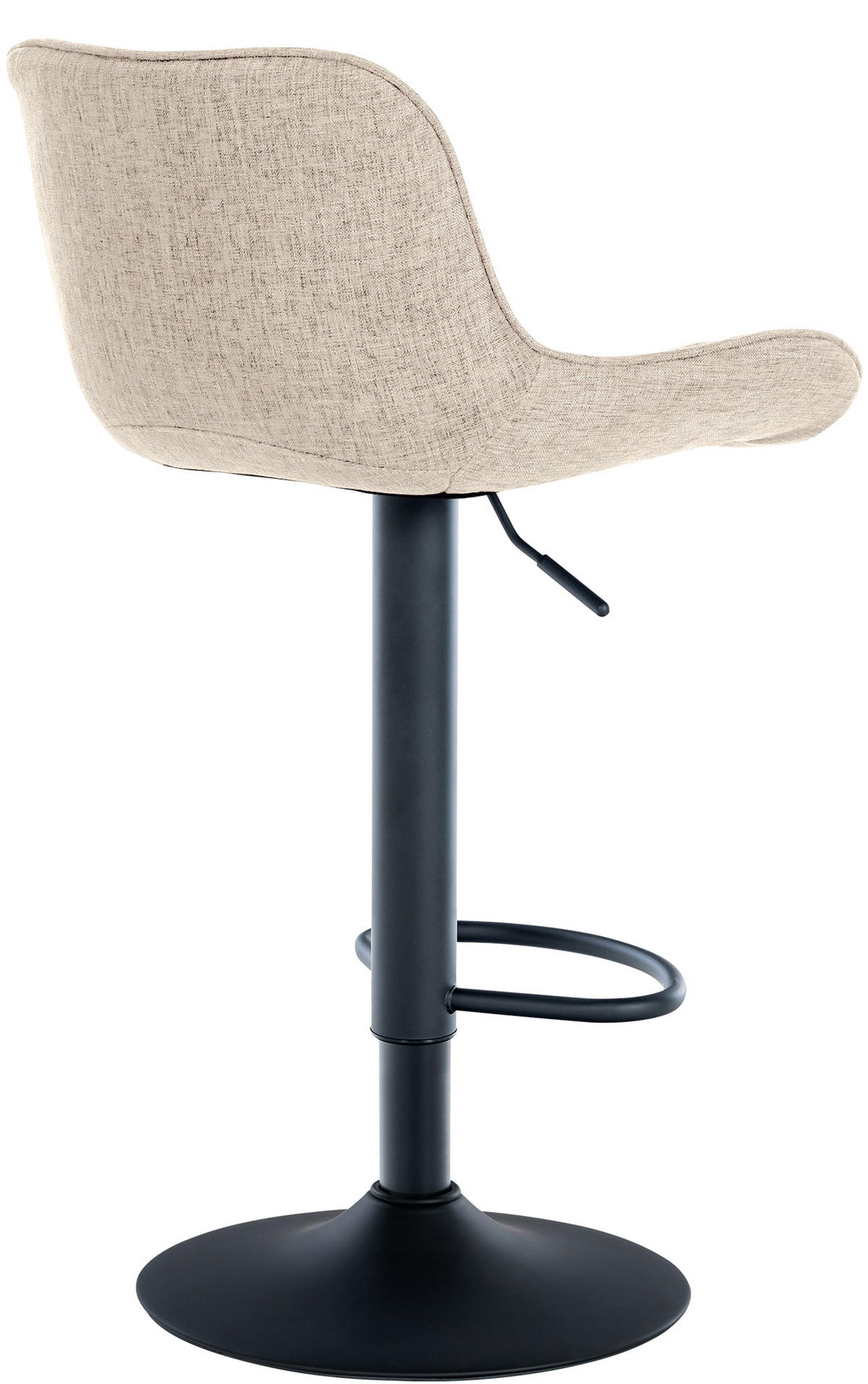 BARHOCKER Minerva Stoff taupe - Schwarz/Grau, Textil/Metall (48/105/54cm) - TPFLiving