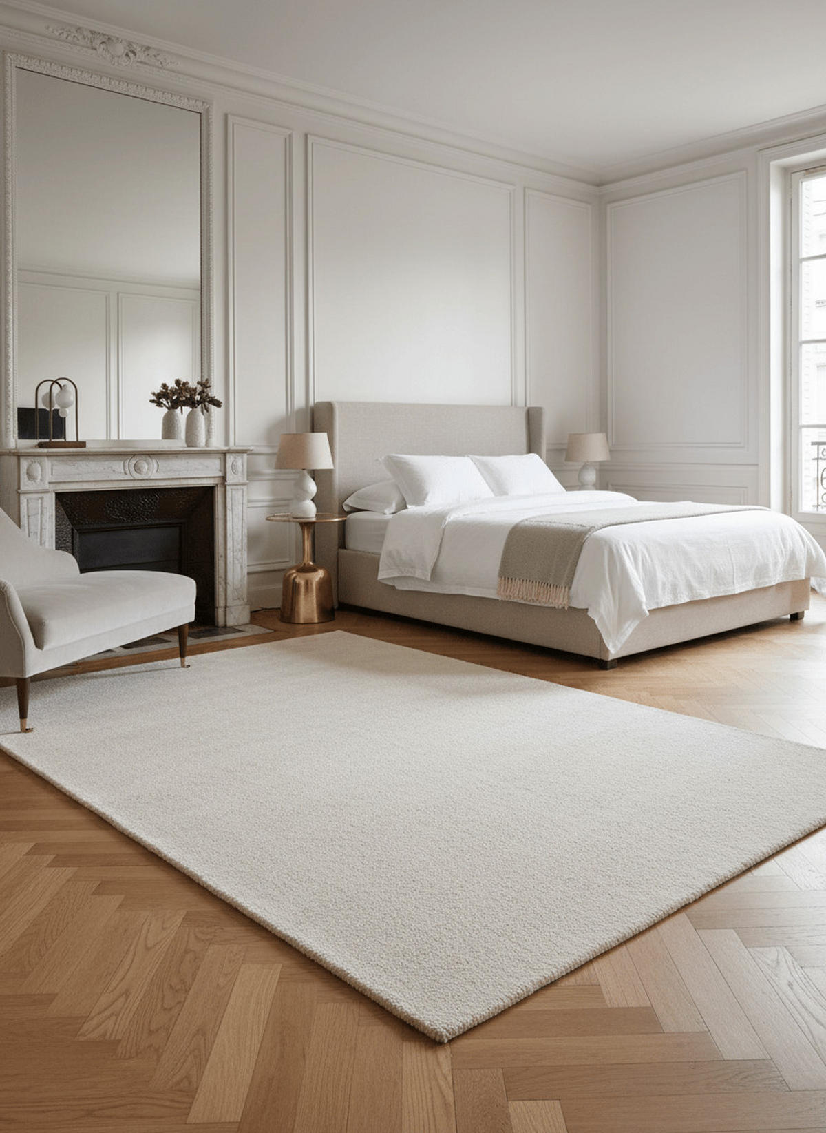 TEPPICH, Einfarbiger, maschinenwaschbarer weiß - Weiß, Textil (200/290cm) - AFK Living