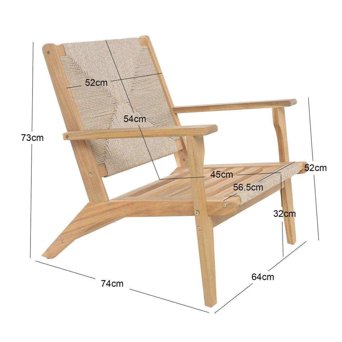 SESSEL Holz Braun - Braun, Holz (64/73/74cm) - Nordlys