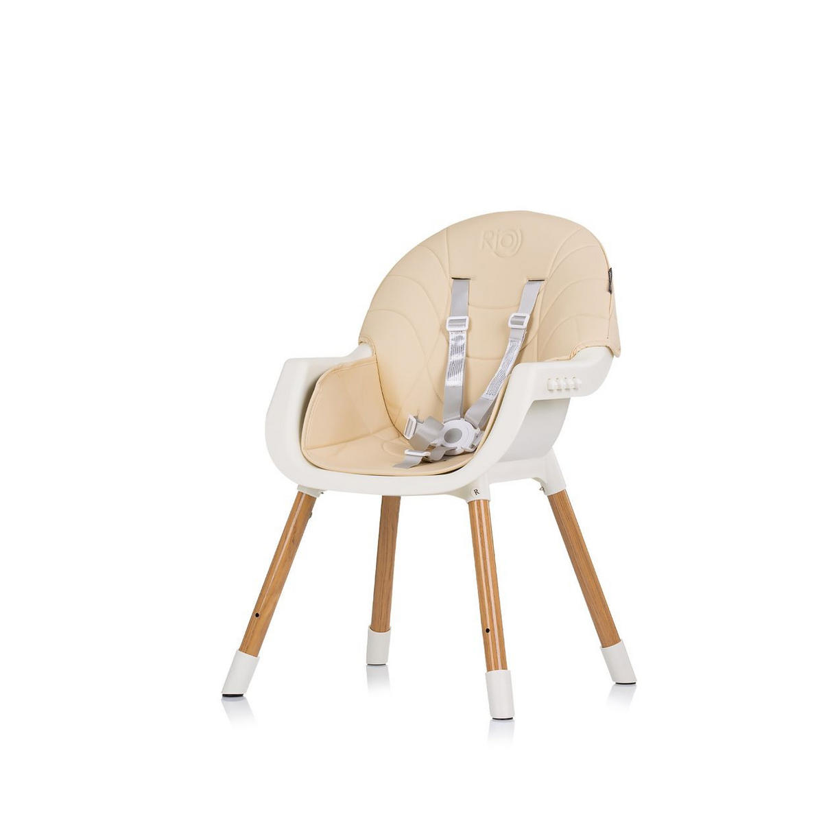 HOCHSTUHL Rio 2 in 1 hellbraun Kinderstuhl rutschfeste Beine 5-Punkt-Gurt - Braun, Metall (61/84/51cm) - Chipolino