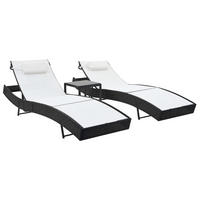 SONNENLIEGEN 2 Stk. mit Tisch Poly Rattan und - Multicolor, Kunststoff (70/91.5/213cm) - furnicato