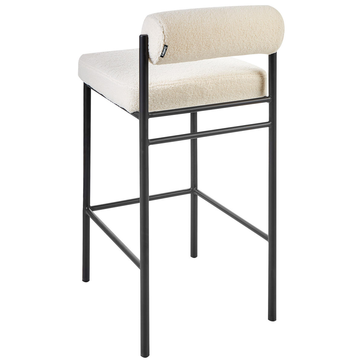 BARSTÜHLE 2er-Set Weiß Amaya - Creme/Schwarz, Textil (42/82/42cm) - Beliani