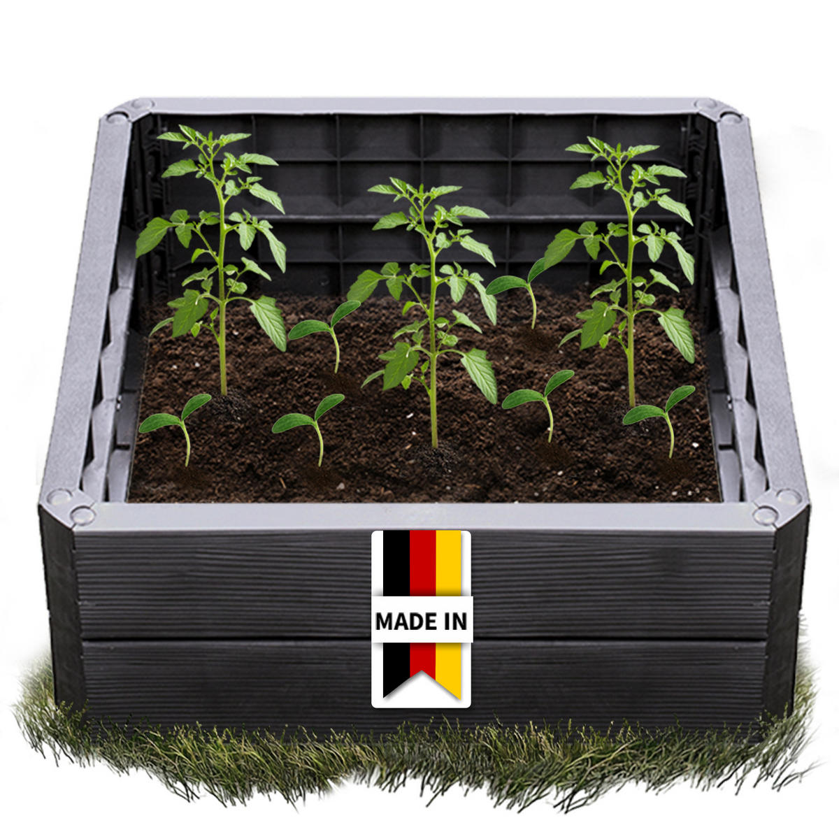 HOCHBEET S Hochbeet-System, 4 Paneele inkl. Verbinder - Braun, Kunststoff (60/25/60cm) - GARANTIA