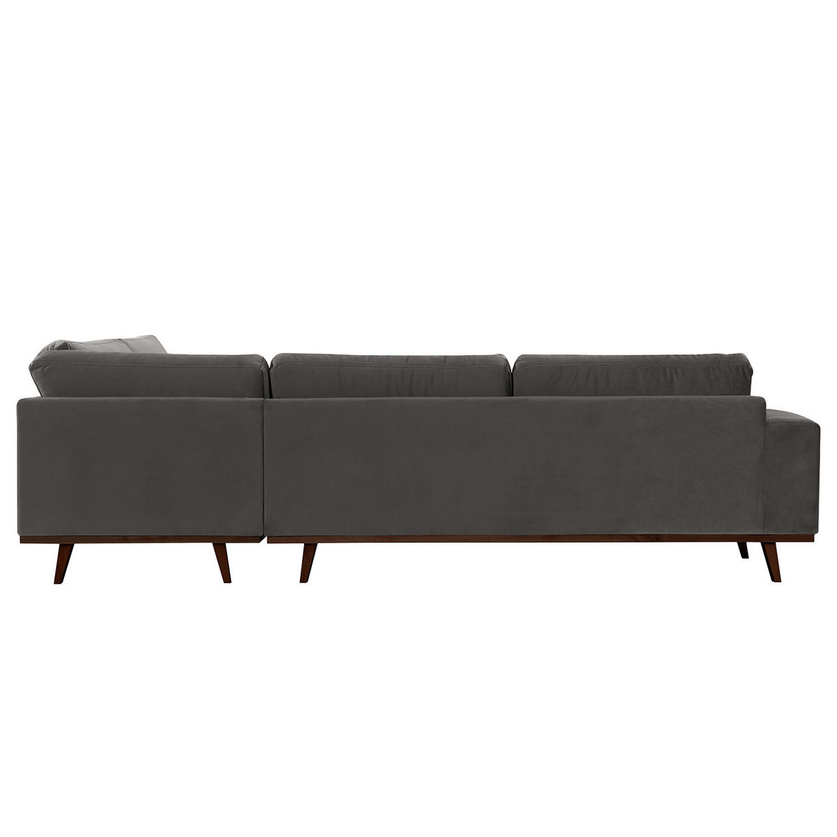 ECKSOFA mit Ottomane - Dunkelgrau/Buchefarben, Buchenholz/Textil (287/219cm) - home24