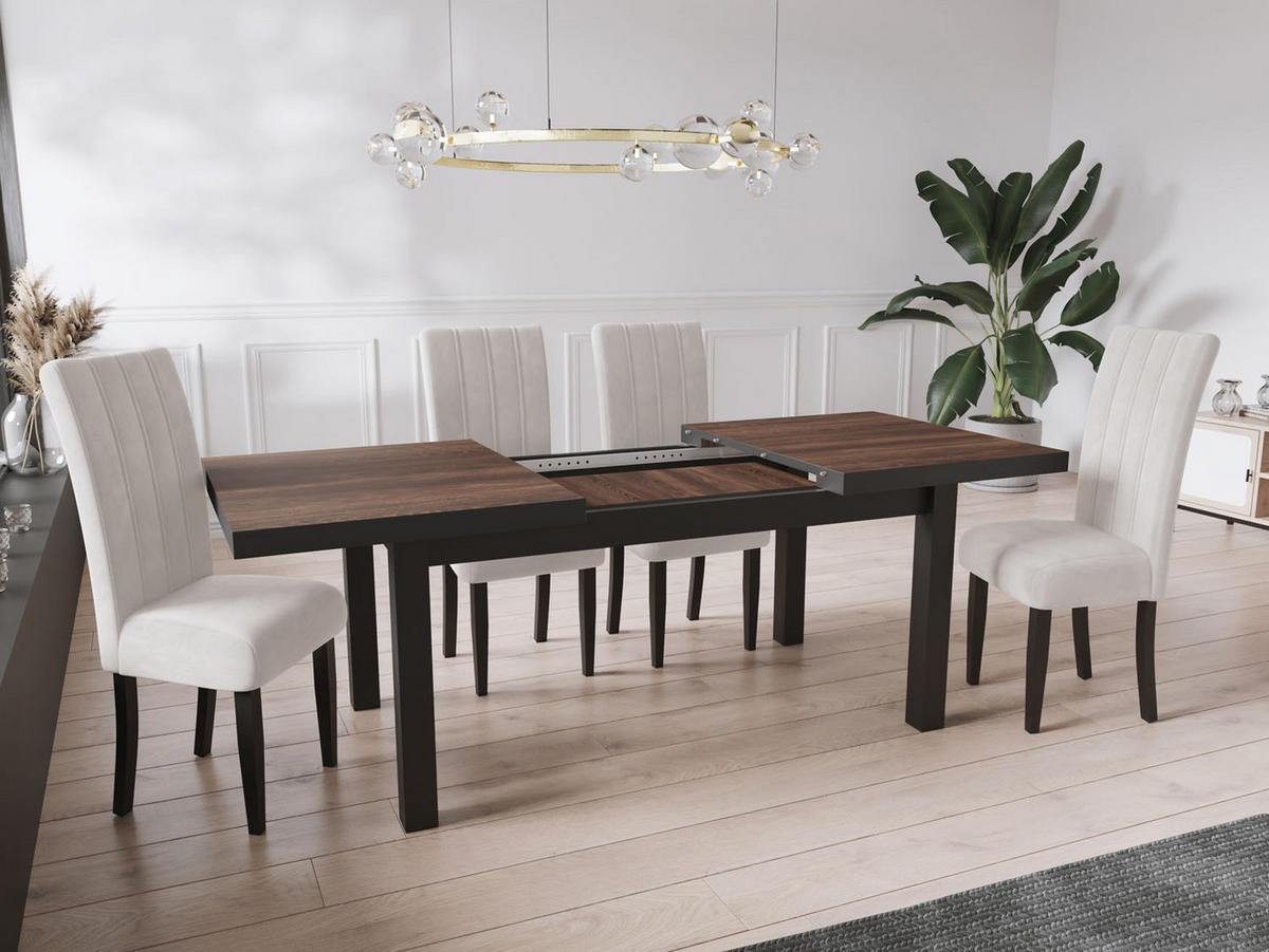 ESSTISCH Gemini rechteckig ausziehbar, Arvadonna Chestnut 200-300/100/78 cm  - Kastanienfarben/Schwarz, Holz/Holzwerkstoff (200/100/78cm) - WFL GROUP