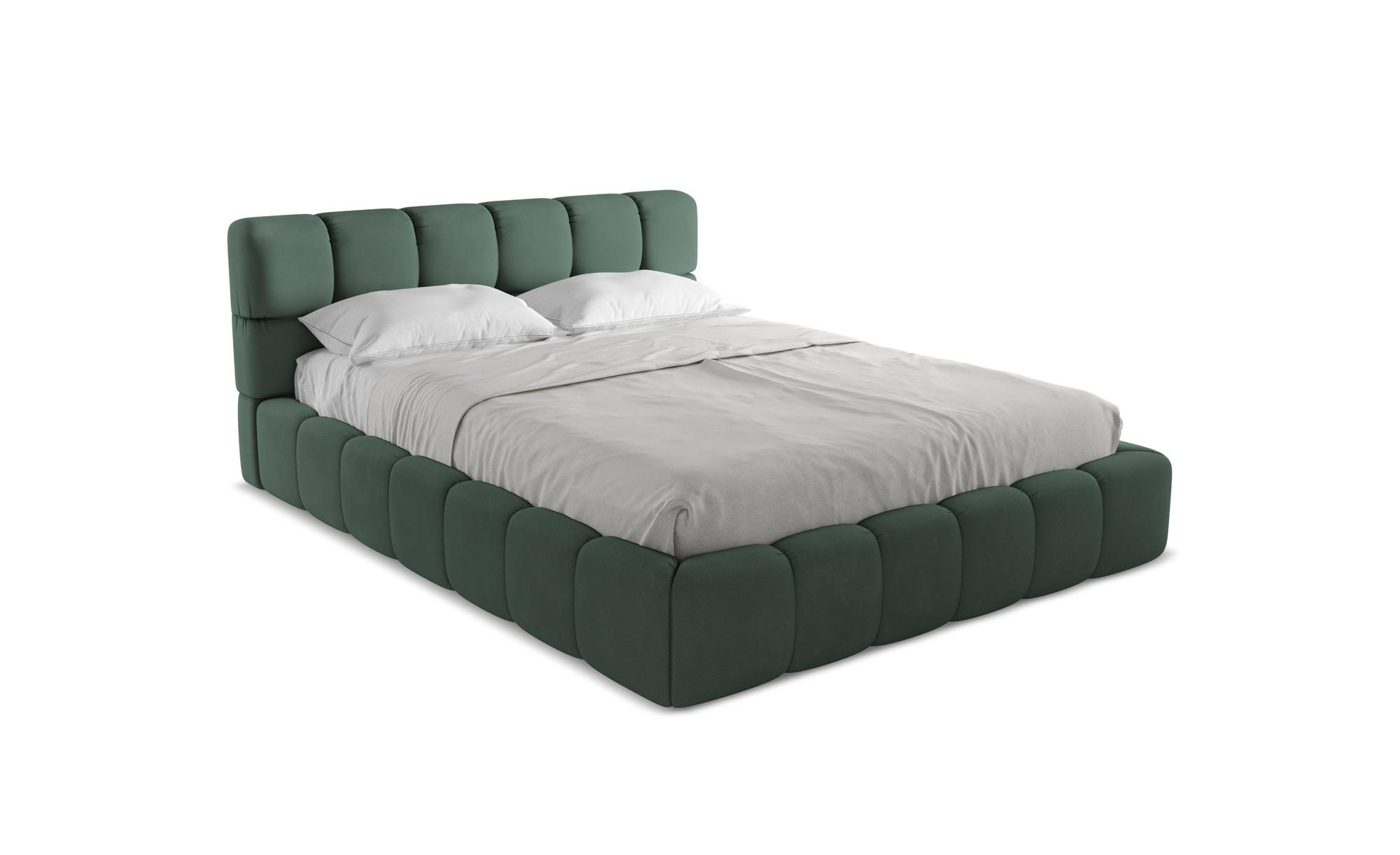 POLSTERBETT mit Bettkasten und Lattenrost 180x228 Grün - Schwarz/Grün, Kunststoff/Textil (160/200cm) - Makamii