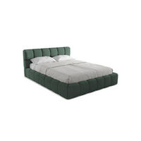 POLSTERBETT mit Bettkasten und Lattenrost 180x228 Grün - Schwarz/Grün, Kunststoff/Textil (160/200cm) - Makamii