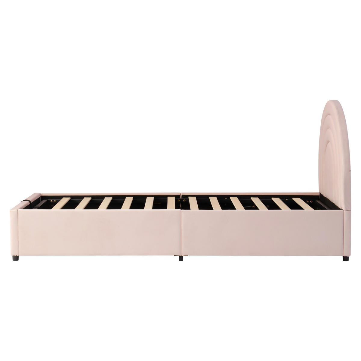 STAURRAUMBETT 90/200 cm DE-03027, mit Hydraulik, in Rosa - Pink, Holz (90/200cm) - ComfortXL