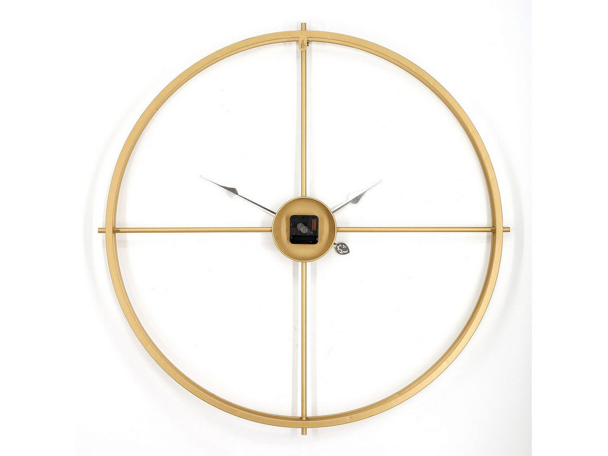 WANDUHR - Metall - 80 cm - Goldfarben - NEWPORT - Goldfarben, Metall (80/80/6cm) - Vente-Unique