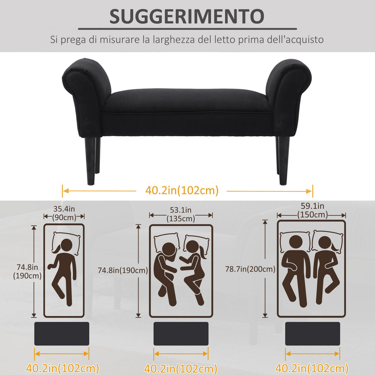 SITZBÄNKE Schwarz 1 Stück - Schwarz, Kunststoff (102/51/36cm) - GiPP