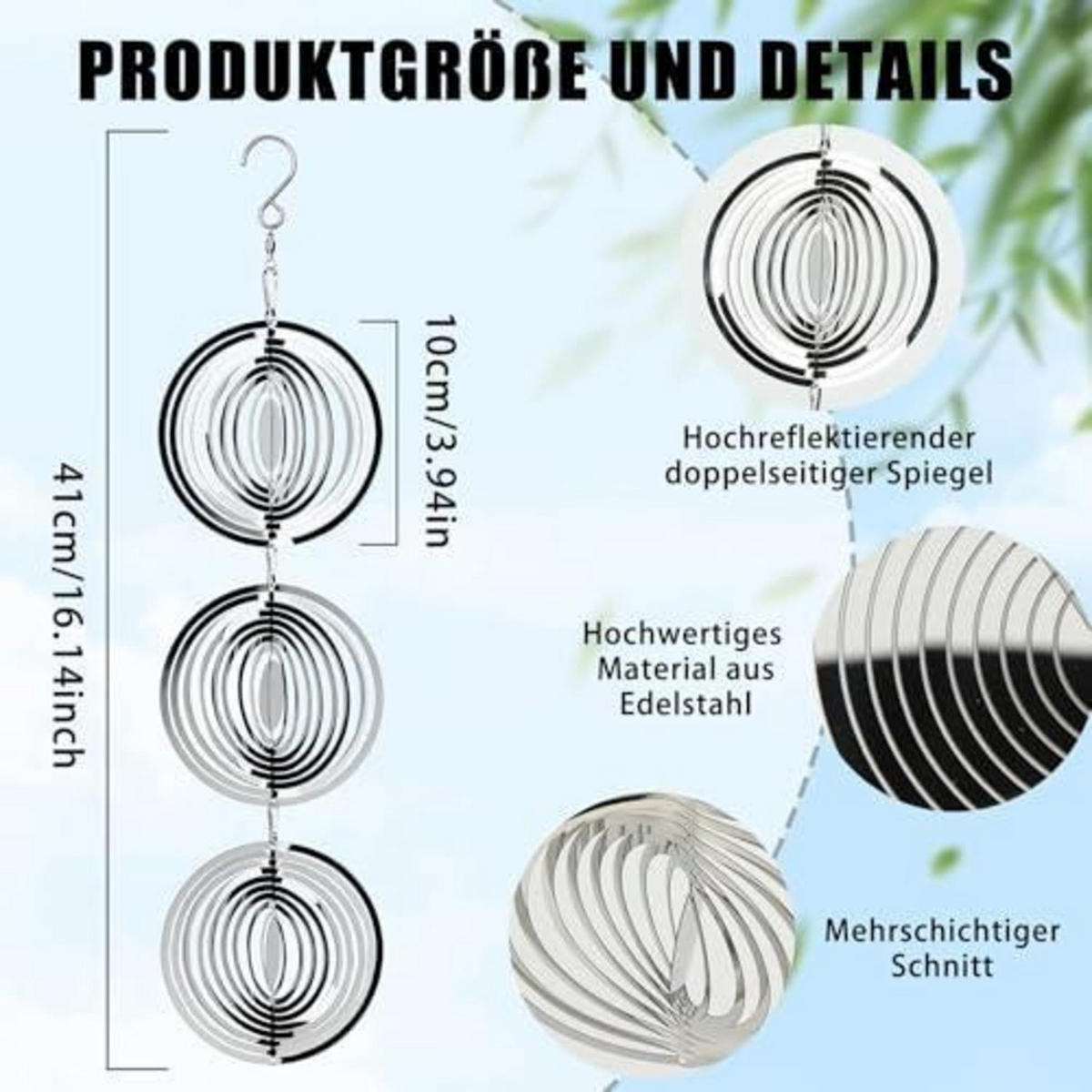 GARTENSTECKER 4-teiliges Set Metall Spiraldesign - Multicolor, Metall (11/11/1.5cm)