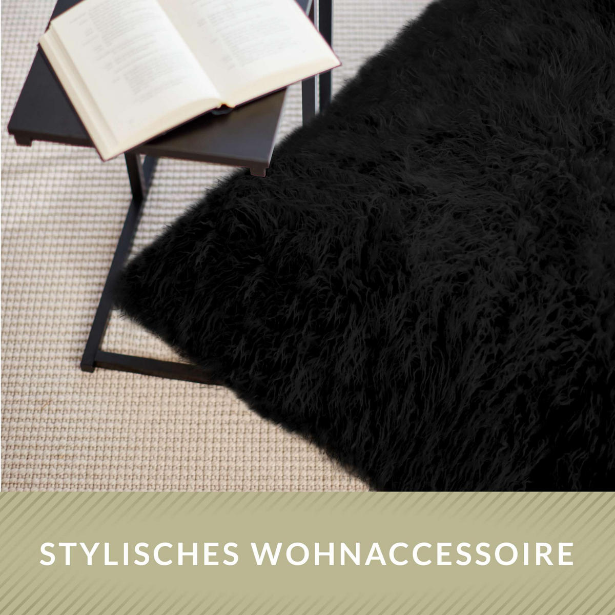FELL RIESEN SITZSACK Square 140x180cm - Schwarz, Textil (140/25/180cm) - Green Bean