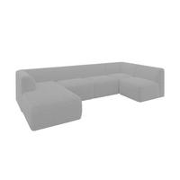 WOHNLANDSCHAFT Ottomane Links MOVO-L 345x180x78 cm Grau Cord - Graphitfarben, Holzwerkstoff/Kunststoff (345/78/180cm) - ALTDECOR