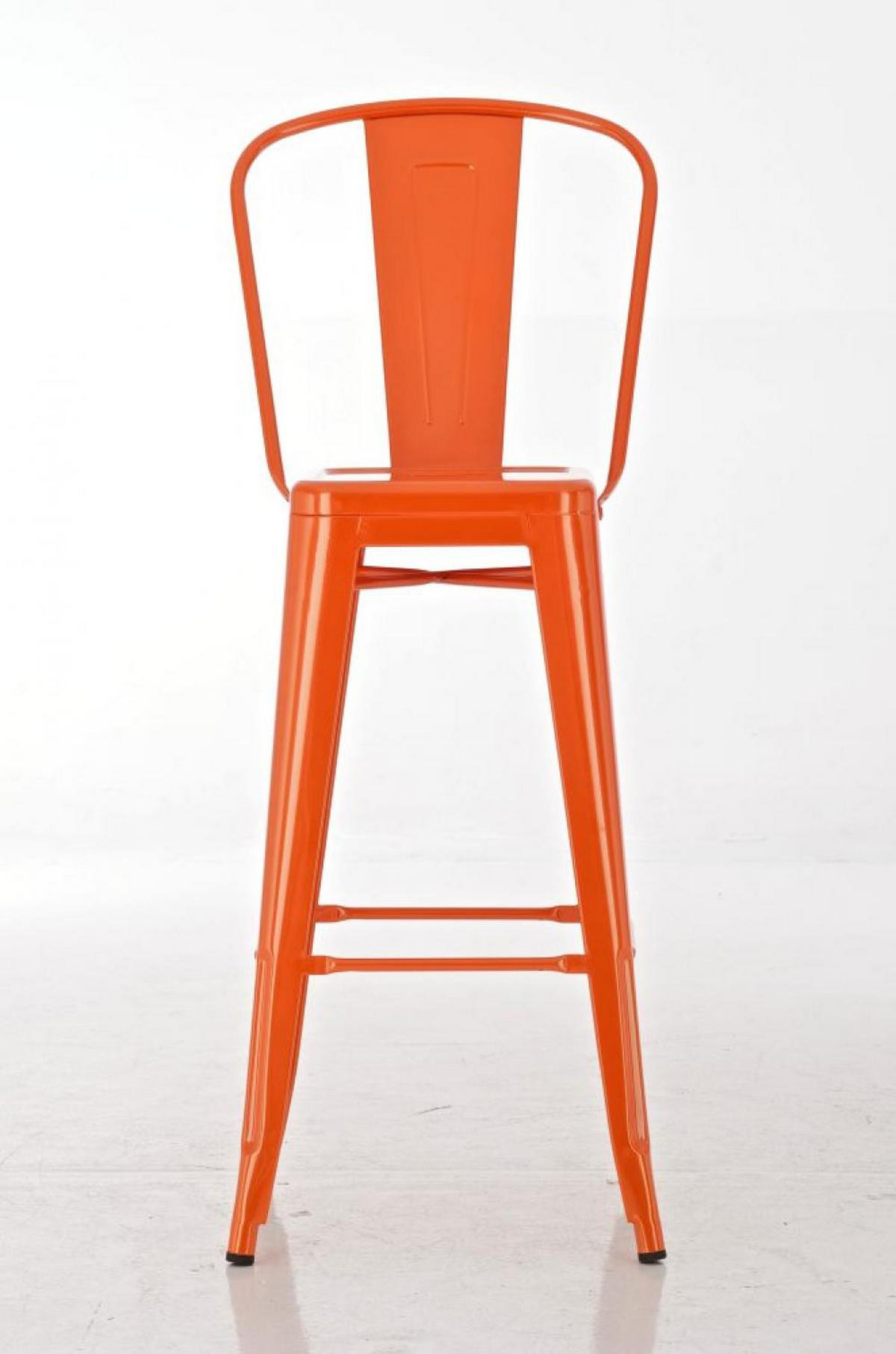 BARHOCKER Metall orange - Eukalyptusholzfarben/Orange, Metall (44/115/52cm) - CLP