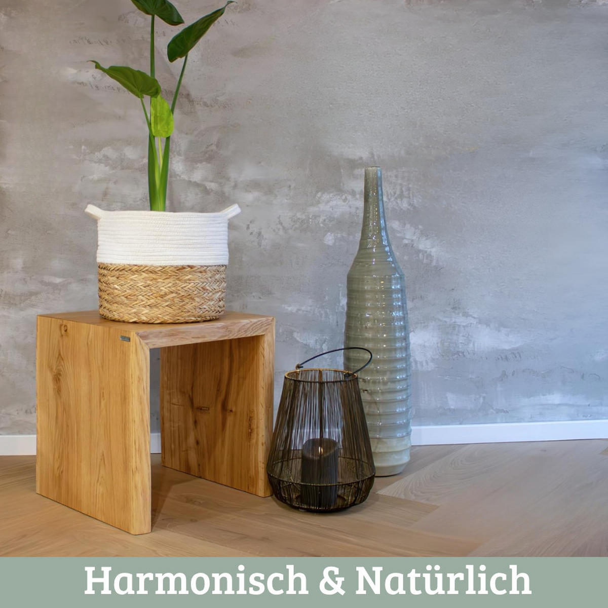 HOLZBANK EGON Eiche Massiv mit Baumkante 40x40x45 cm - Braun, Holz (40/45/40cm) - DELUKE