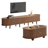 TV-ELEMENT mit Couchtisch Stauraum 2er-Set MDF Walnut - Braun, Holzwerkstoff (40/42/175.1cm) - Beauniv