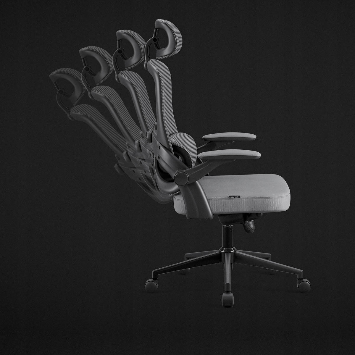 BÜROSTUHL V-LIGHT - Grau, Textil (70/102/48cm) - Diablo Chairs