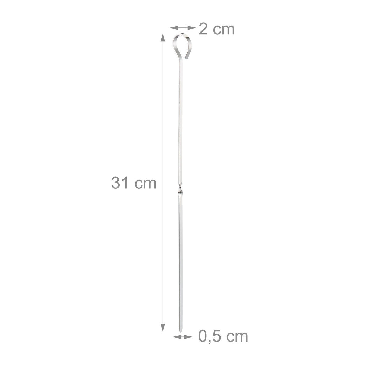 20XGRILLSPIESS - Multicolor, Textil/Metall (0.5cm) - Relaxdays