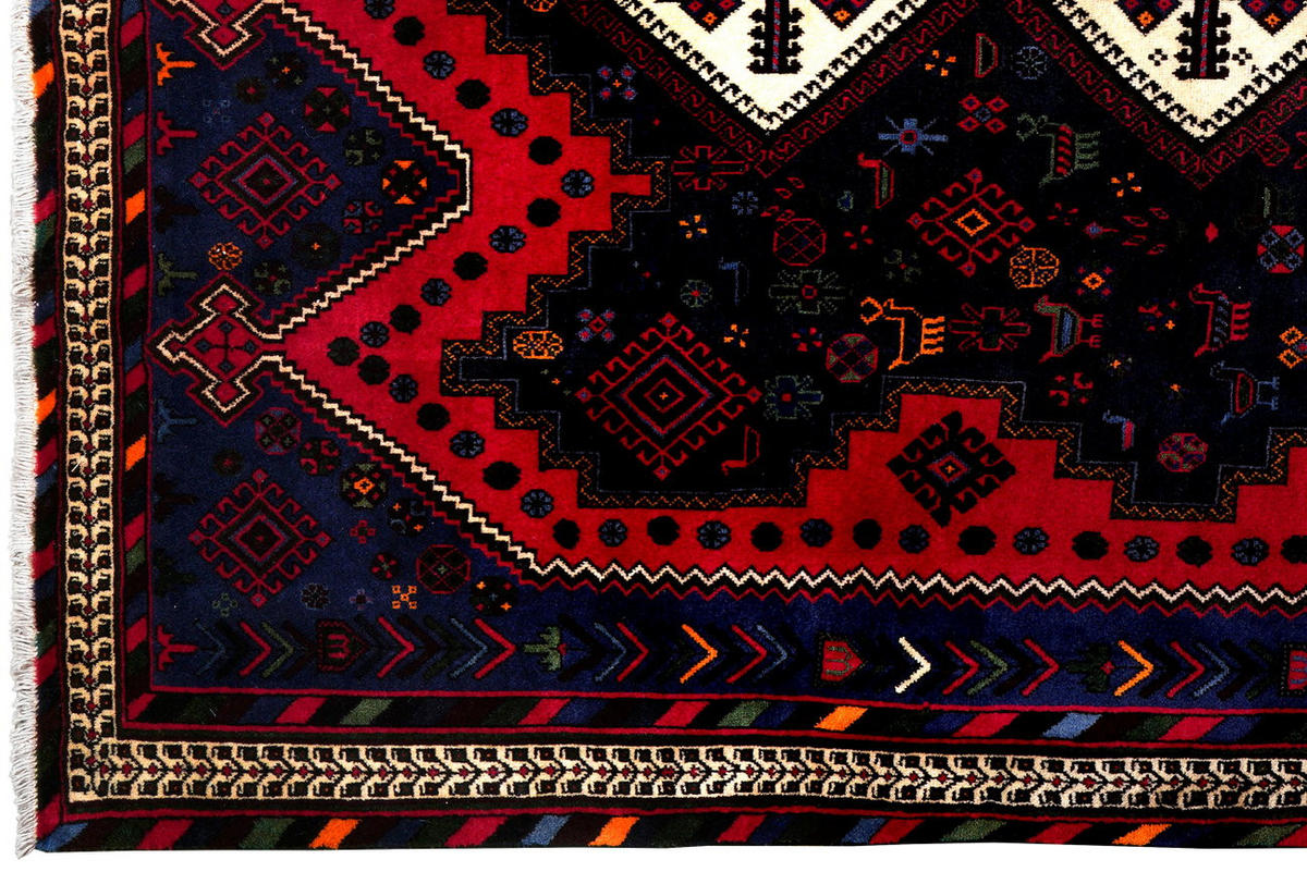 TEPPICH Afshar Blau 233/162 cm Schurwolle - Blau, Textil (162/233cm) - Looma