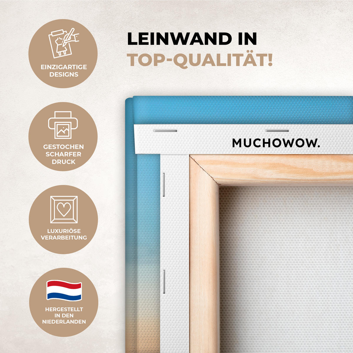 LEINWANDBILD Polen - Sonne - Warschau Wohnzimmer Groß 120x80 cm - Blau, Textil (120/80cm) - MuchoWow