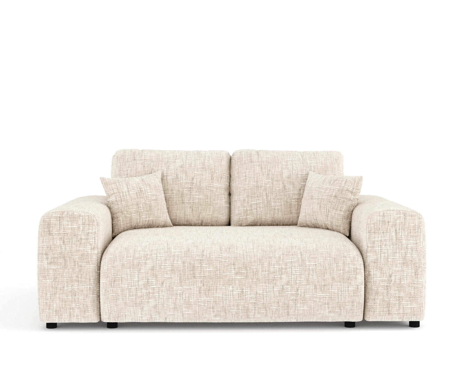 2-SITZER-SOFA Zanzibar Creme Webstoff - Creme/Schwarz, Holz/Holzwerkstoff (178/79/108cm) - Maison de Reve