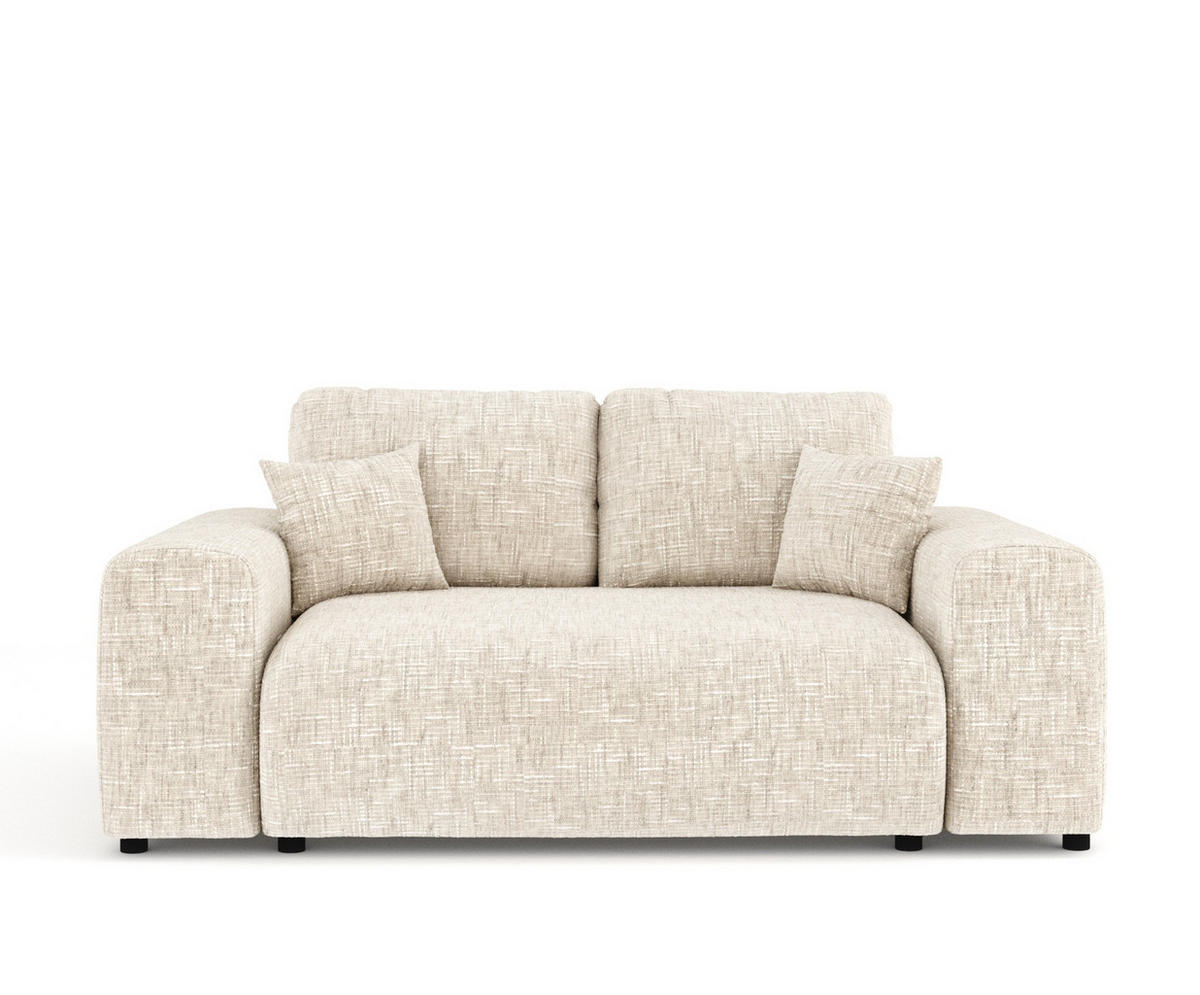 2-SITZER-SOFA Zanzibar Creme Webstoff - Creme/Schwarz, Holz/Holzwerkstoff (178/79/108cm) - Maison de Reve