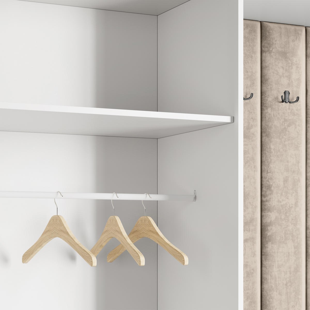 GARDEROBENSCHRANK REMA 150/240/60 cm Modern Eiche Wotan - Eiche Wotan/Schwarz, Holzwerkstoff (150/240/60cm) - MASSENO