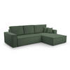 ECKSOFA L Form Cedria Dunkelgrün 287/145/85 cm mit Schlaffunktion - Dunkelgrün/Schwarz, Kunststoff/Textil (287/145cm) - AX Living