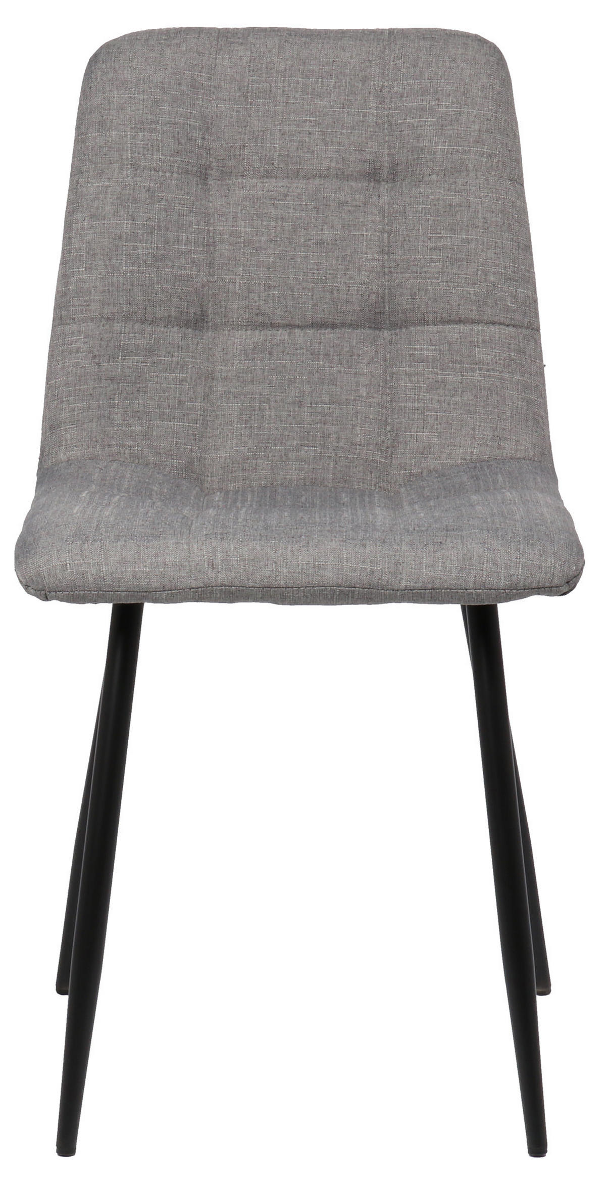 ESSZIMMERSTUHL Till Stoff, Gestell Metall matt Schwarz Grau - Schwarz/Grau, Textil/Metall (45/88/52cm) - TPFLiving