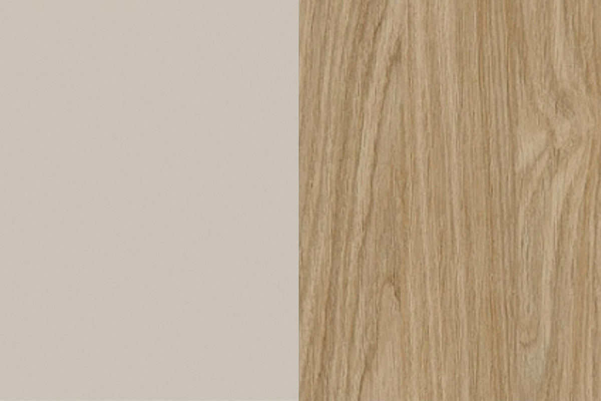 VITRINE TOGY 01 100 cm breit in Kaschmir / Geölter Eiche mit geriffelten Fronten - Kaschmir/Eichefarben, Holzwerkstoff (101/152/40cm) - Deine Möbel 24