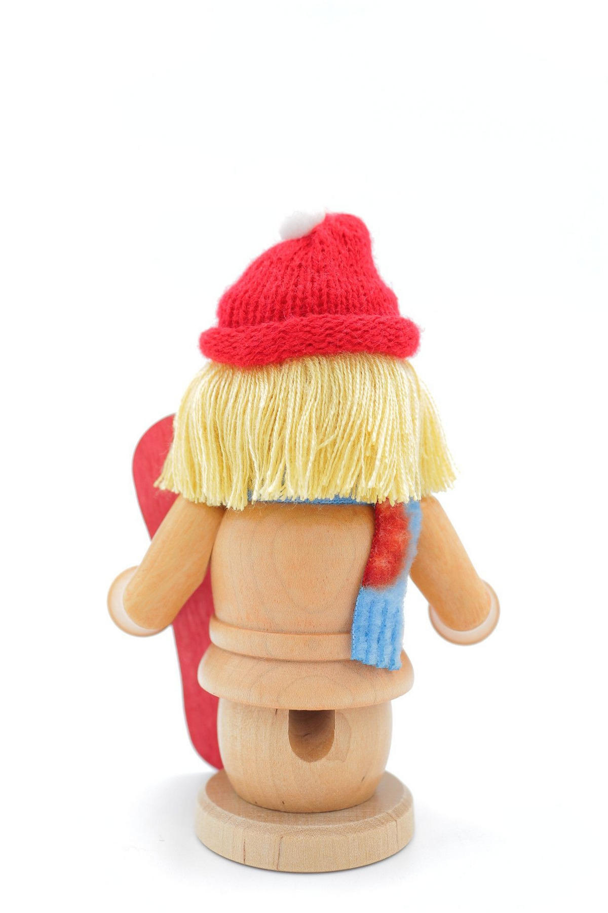 RAUCHFIGUR Wichtel Snowboarderin 15cm - Multicolor, Holz (9/15/0.1cm)