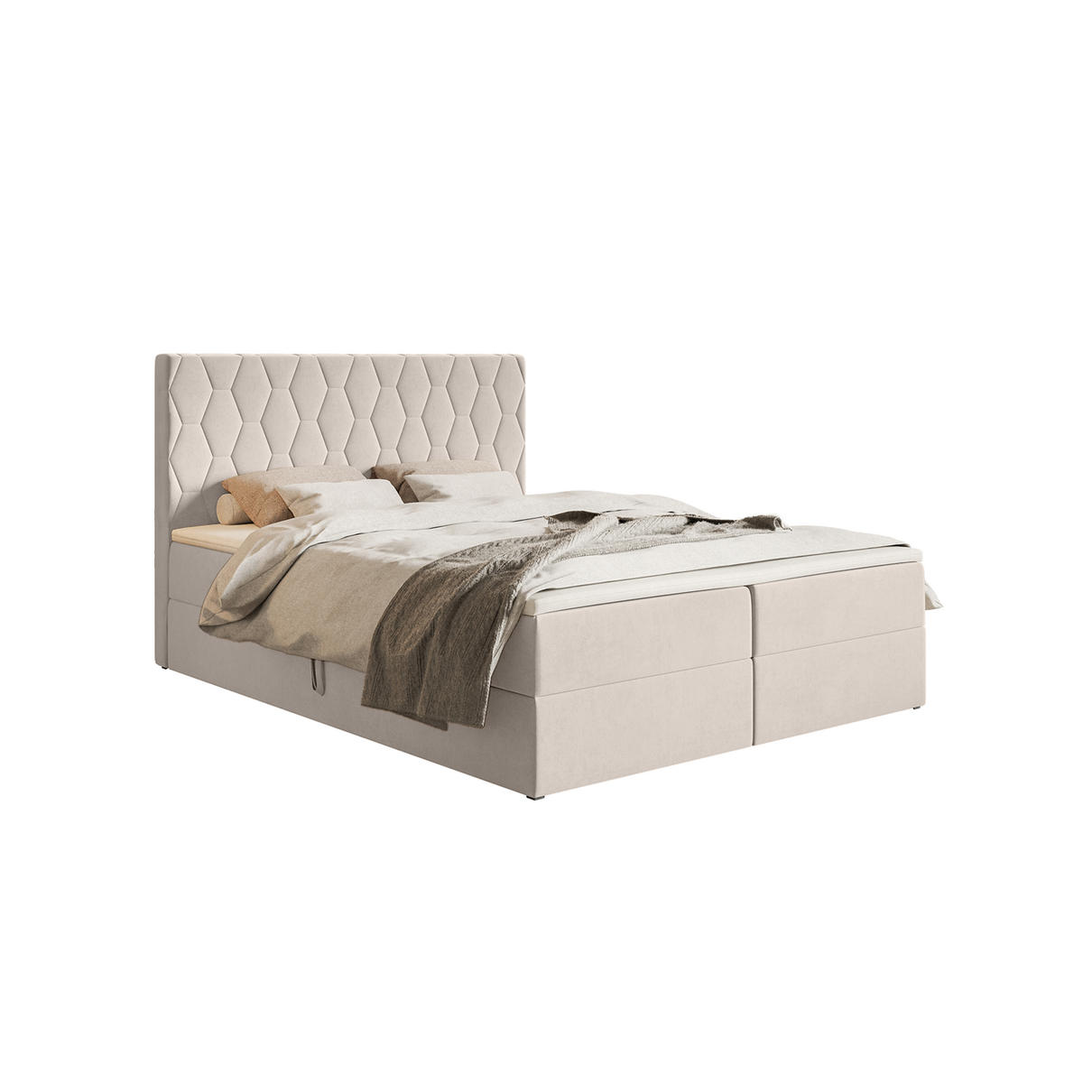 BOXSPRINGBETT Wemio 160x200 cm, Creme - Ecru, Textil (160/200cm) - Fedve