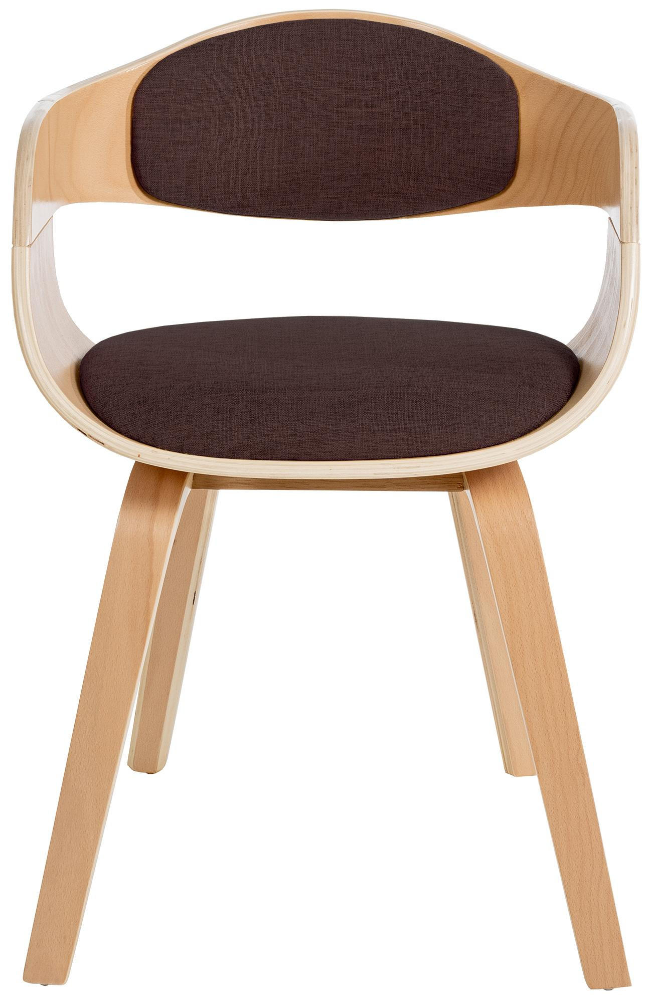 ARMLEHNENSTUHL 2er Set Stoff Natura/Braun - Eukalyptusholzfarben/Braun, Holz/Textil (49/73/46cm) - CLP