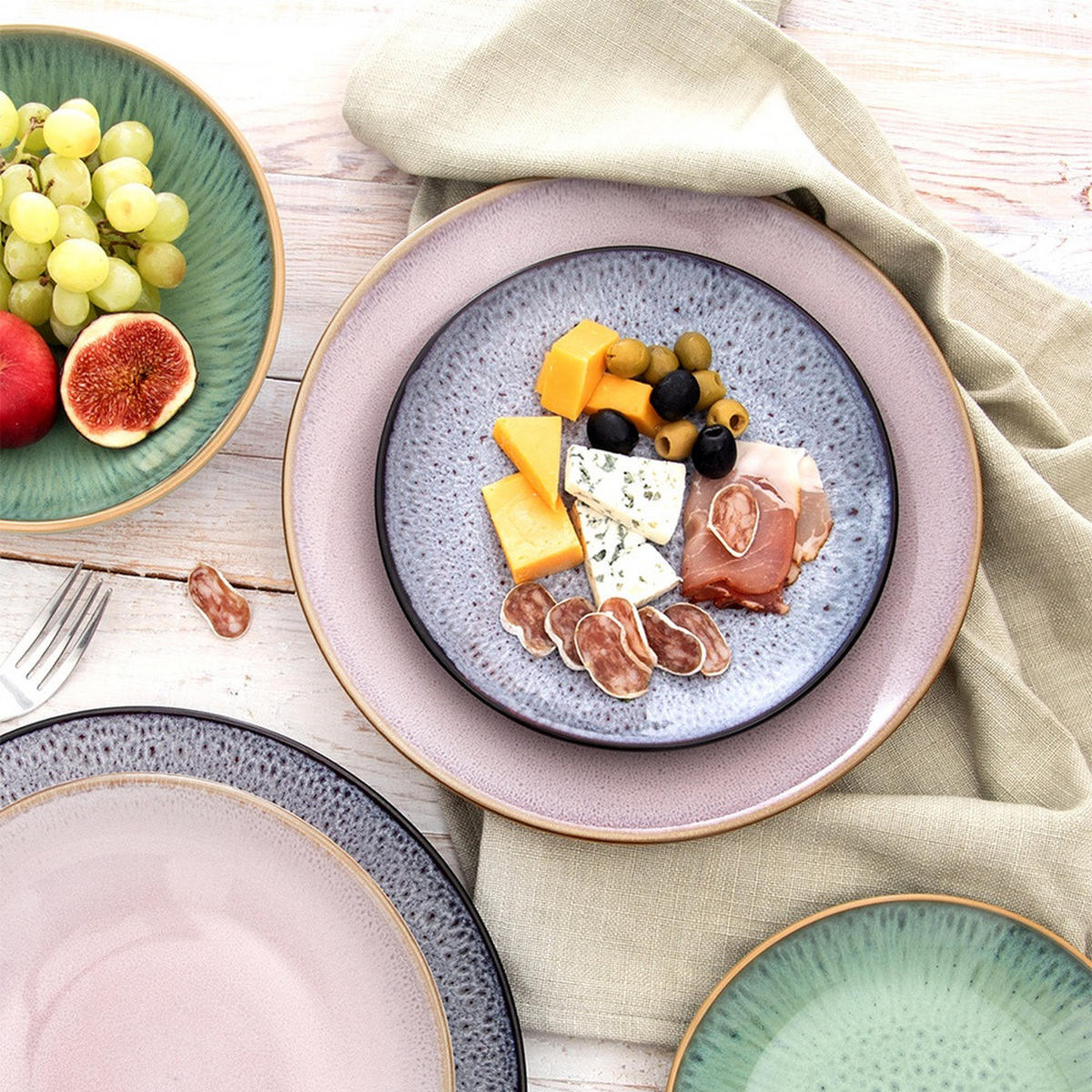 SPEISETELLER Glaze flach rosa - Pink, Keramik (27/27/3.5cm) - Orion 