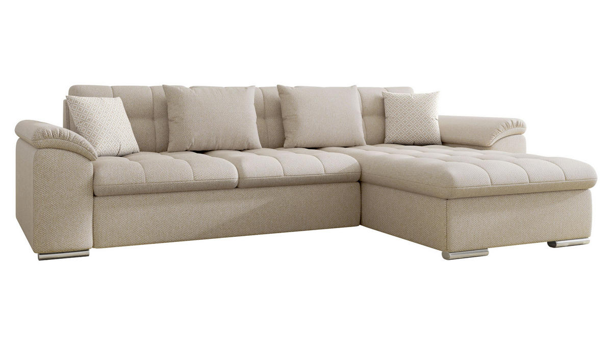 ECKSOFA Diana, Seite: Rechts - Creme, Holz/Textil (280/160cm) - MIRJAN24