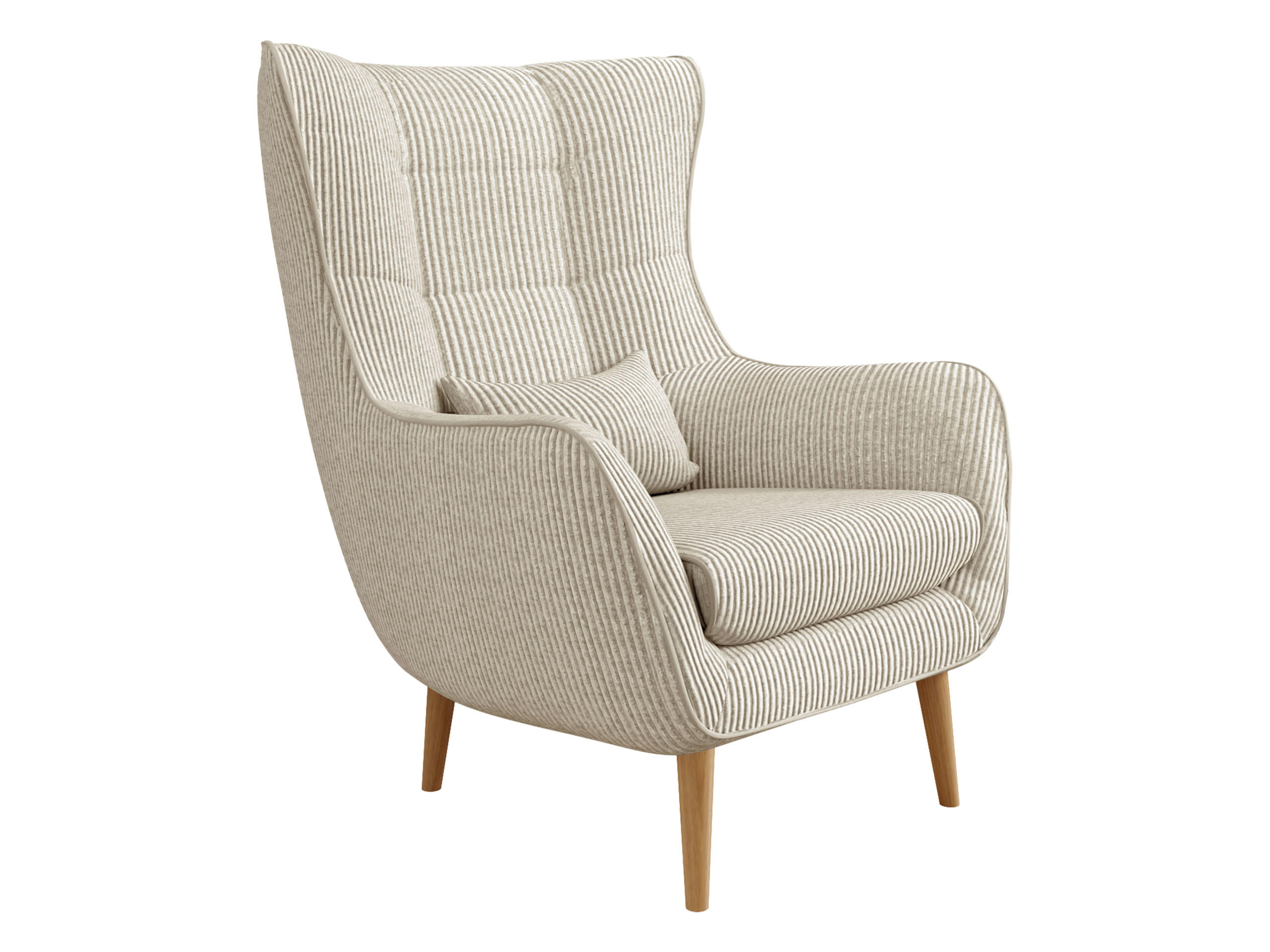 SESSEL Estjano Cord - Beige/Naturfarben, Holz (80/106/95cm) - MIRJAN24