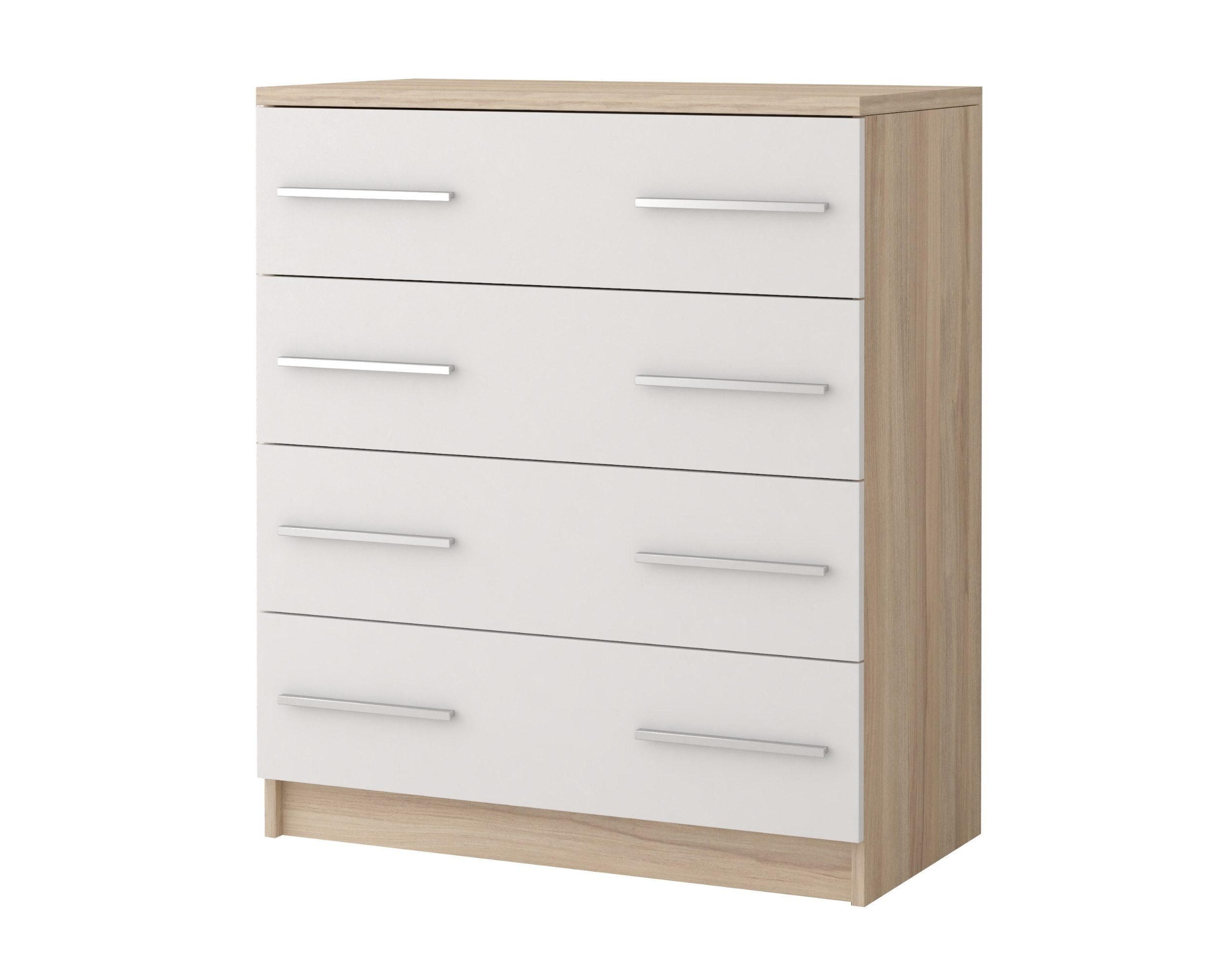 KINDERKOMMODE OLMO 02 80/40/93 Weiß/Sonoma Eiche - Weiß/Sonoma Eiche, Holzwerkstoff (80/93/40cm) - Deine Möbel 24