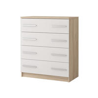 KINDERKOMMODE OLMO 02 80/40/93 Weiß/Sonoma Eiche - Weiß/Sonoma Eiche, Holzwerkstoff (80/93/40cm) - Deine Möbel 24